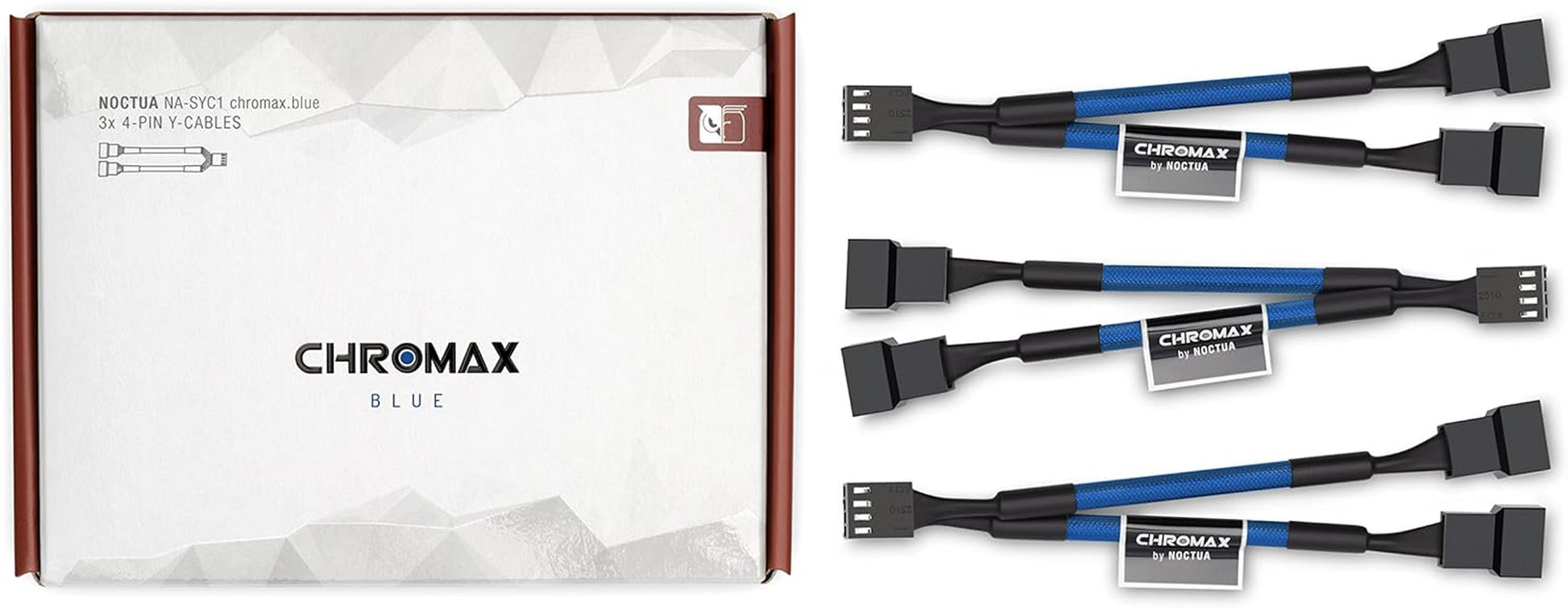 Noctua NA-SYC1 Chromax.Black, 4 Pin Y-Cables for PC Fans (Black)