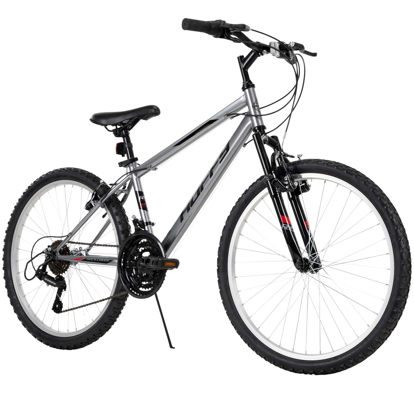 24" Rock Creek Mountain Bike for Adults, Suitable for Riders 4'8" - 5'8", Gray