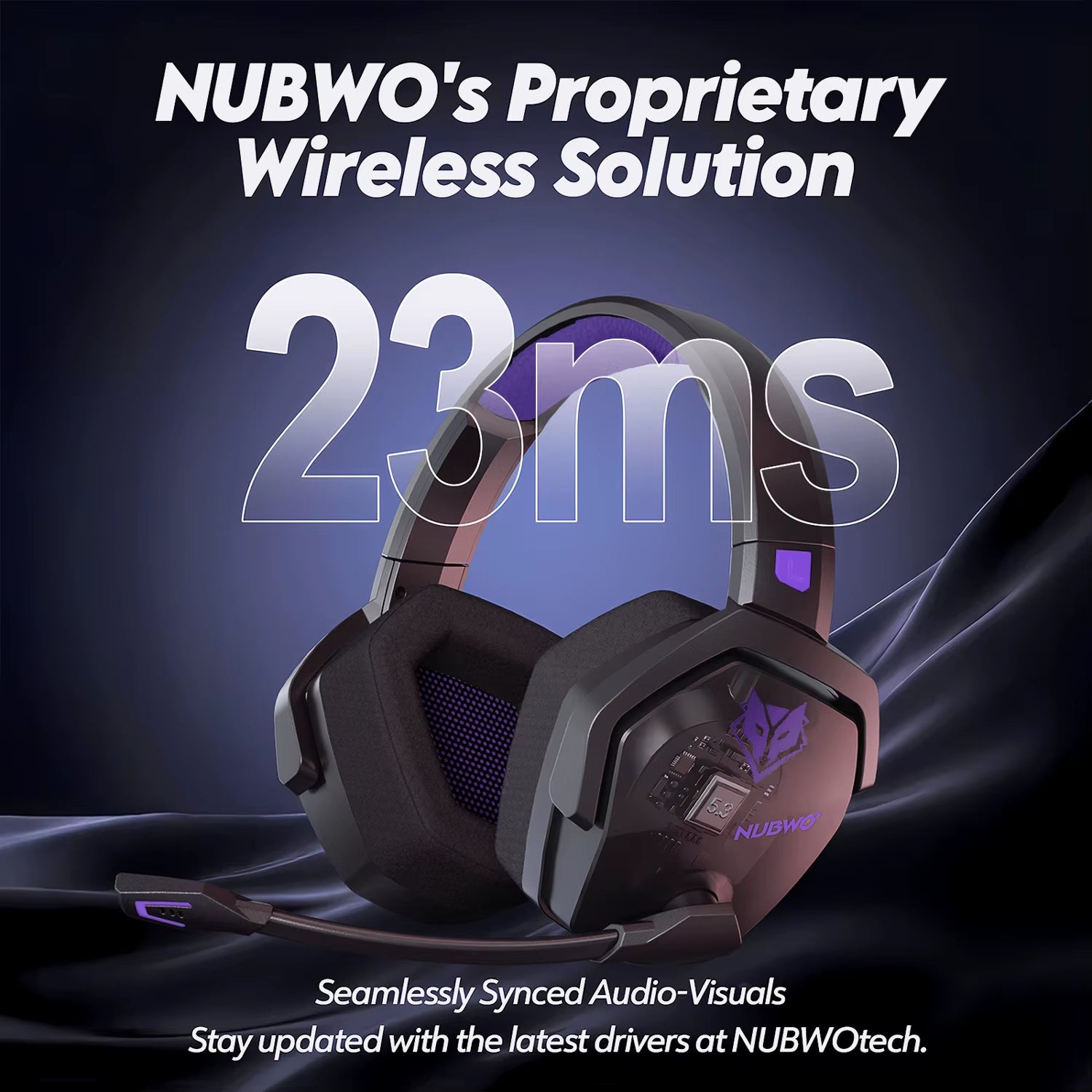 NUBWO G06 Dual Wireless Headsets Gamer with Microphone for PS5, PS4, PC, Mobile, Switch, 2.4Ghz Bluetooth 5.3 Gaming Headphones