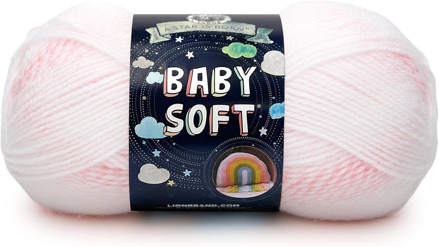 Lion Brand Yarn Baby Soft Blanket Yarn for Crocheting, Knitting, and Crafts, Lemonade, Set of 3