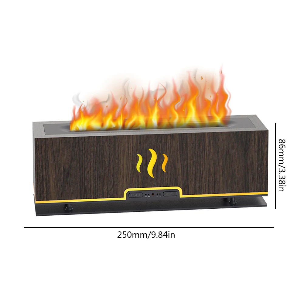 200ML Ultrasonic Aroma Diffuser and Humidifier with LED Flame Effect for Essential Oils