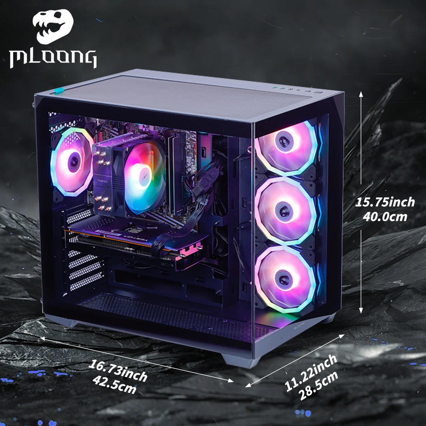 Gaming Desktop PC - AMD Ryzen 5 5500, Radeon RX 6600 8GB, 1TB SSD, 16GB RAM, 650W Power Supply, Windows 11, Wi-Fi, Black