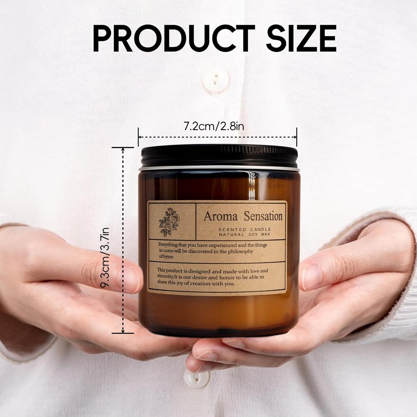 Organic Lavender Soy Candles - Non-Toxic 7oz for Home Fragrance, Stress Relief, and Meditation