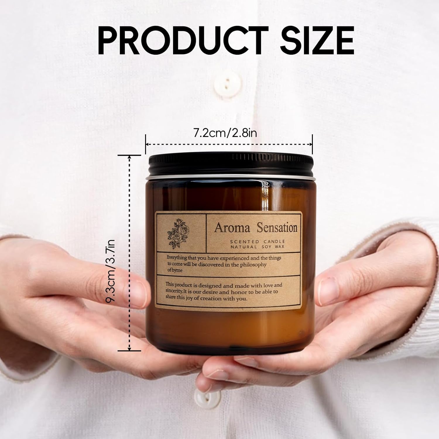 Organic Lavender Soy Candles - Non-Toxic 7oz for Home Fragrance, Stress Relief, and Meditation