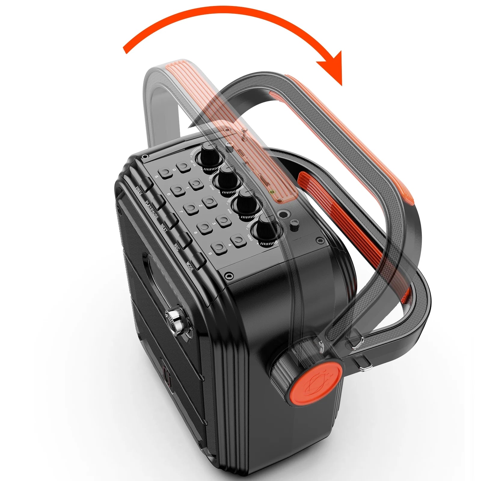 Portable Bluetooth Speaker, Outdoor Speaker with FM Radio, Portable PA System with 2 Microphones, Deep Bass, Wireless Stereo Pairing, AUX Input, TWS