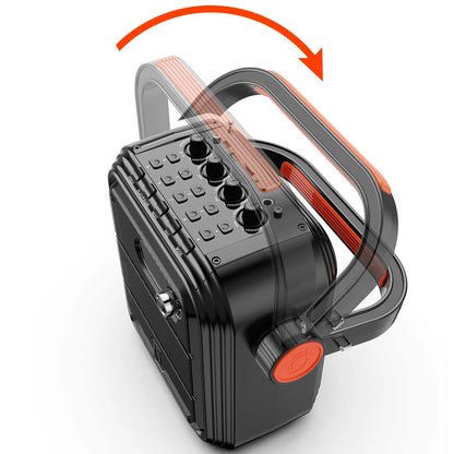 Portable Bluetooth Speaker, Outdoor Speaker with FM Radio, Portable PA System with 2 Microphones, Deep Bass, Wireless Stereo Pairing, AUX Input, TWS