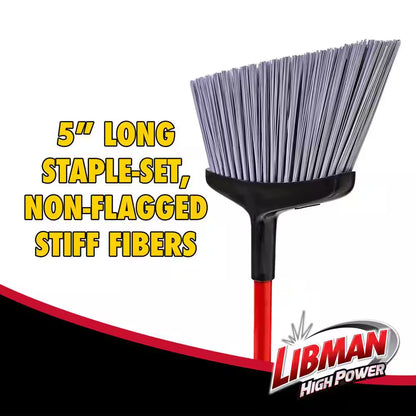 15 In. High Power Rough Surface Angle Broom with Steel Handle