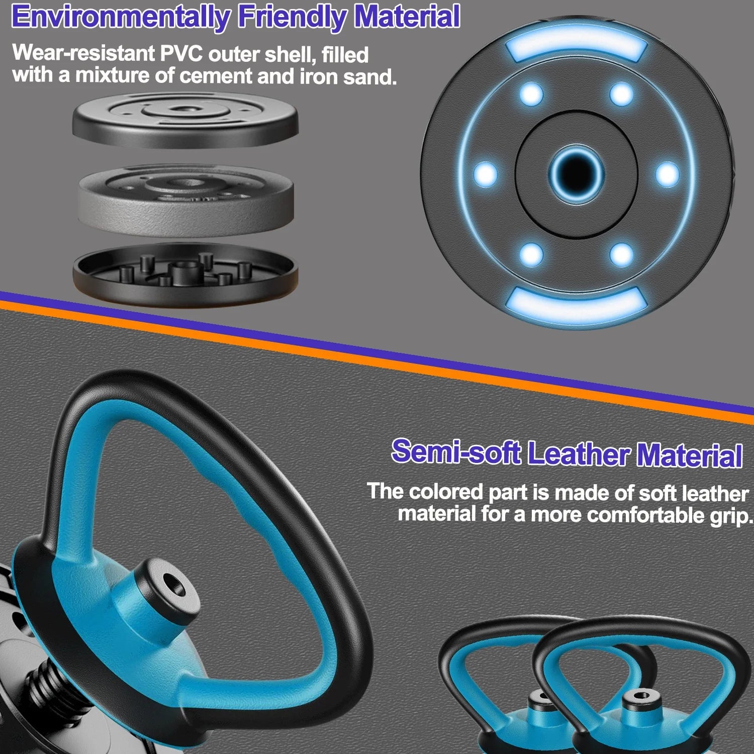 45 lbs 4-in-1 Adjustable Dumbbell Set with Kettlebells, Push-Up Stand, and Barbell Options