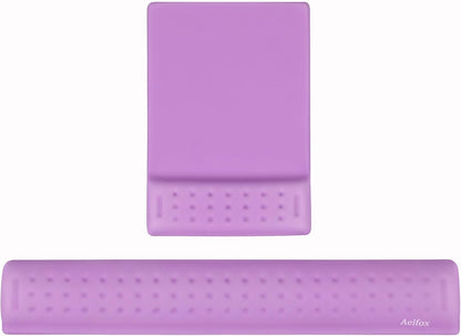 Keyboard Wrist Rest & Mouse Pad with Wrist Support Set, Memory Foam Ergonomic Wrist Pad for Computer Keyboard Laptop Wrist Rest, Arm Rest for Desk Accessories in Home Office School(Black)