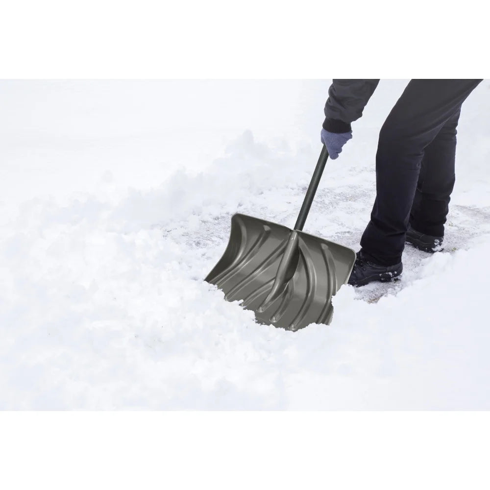 20-Inch Snow Shovel and Pusher with Durable Wear Strip