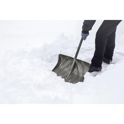 20-Inch Snow Shovel and Pusher with Durable Wear Strip