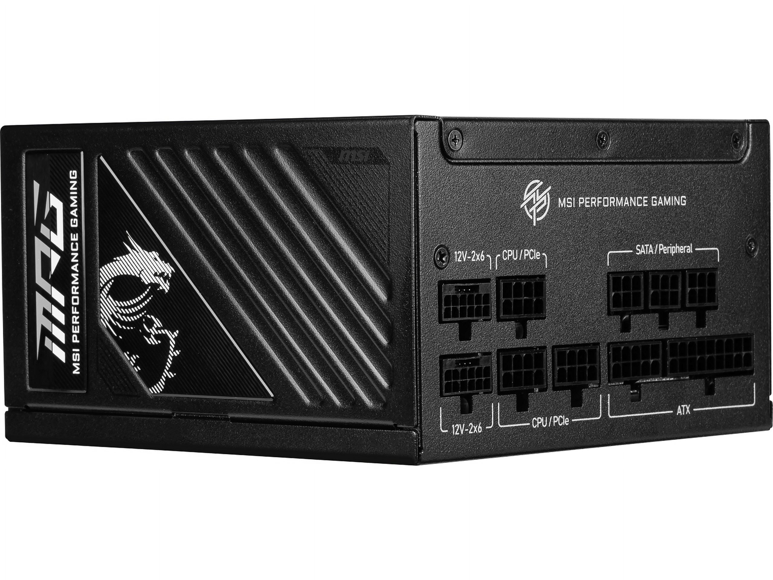 MSI MPG A1000GS PCIE5, Fully Modular Gaming 1000W Power Supply, 80+ Gold, Dual 12V-2X6 Cables, Server-Grade Capacitor, ATX 3.1 & Pcie 5.1 Ready, Low-Noise, Semi Digital, 10 Year Warranty