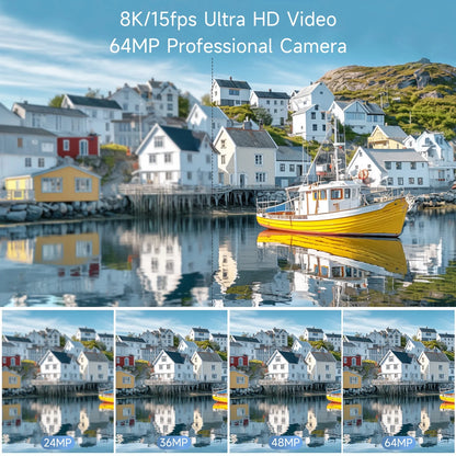 8K Digital Camera for Photography and Vlogging with Dual-Lens, 16X Digital Zoom, WiFi Touchscreen, 3000mAh Battery, and 32GB TF Card