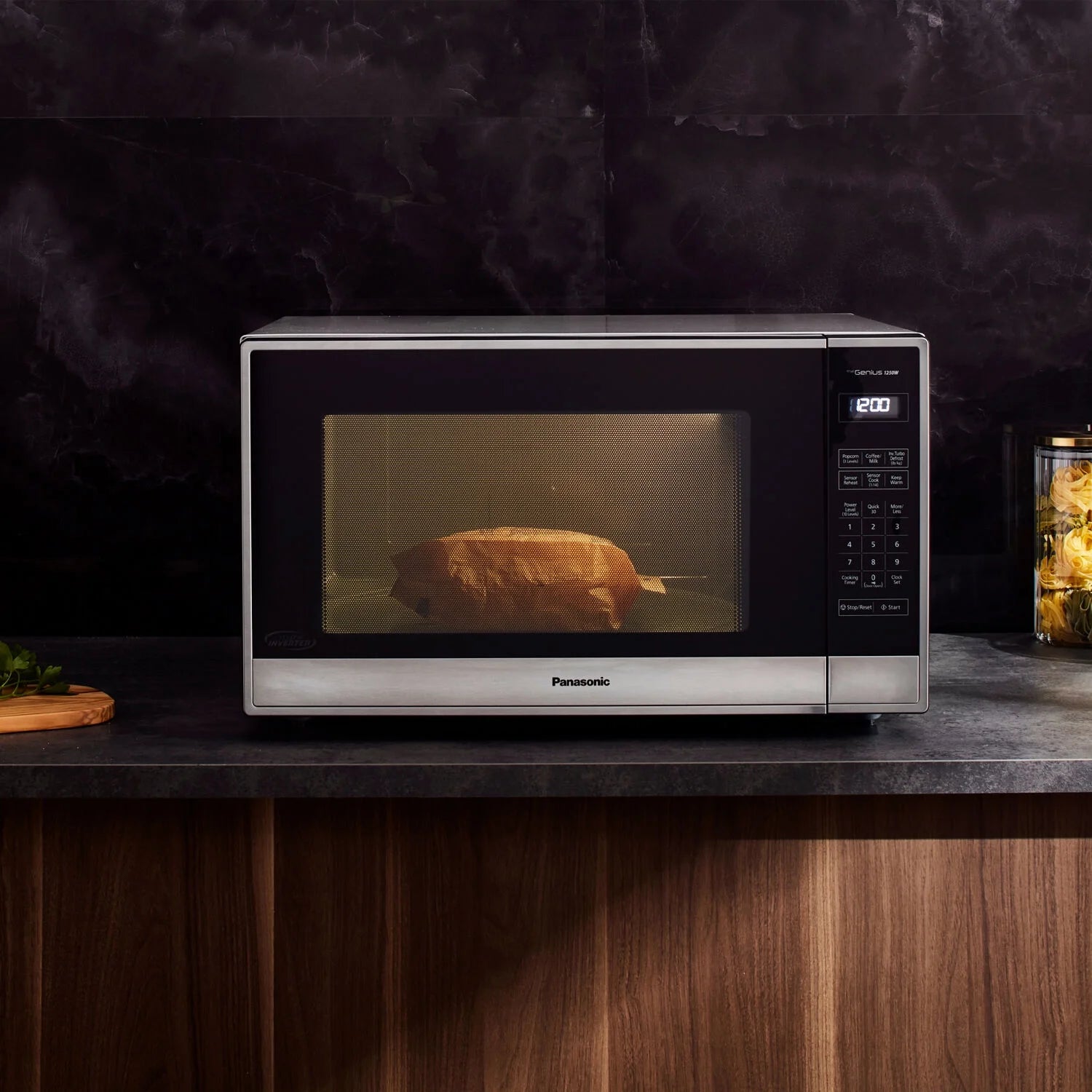 2.2-Cubic Foot 1250W Countertop Microwave with Inverter Technology in Stainless Steel NN-SN95HS