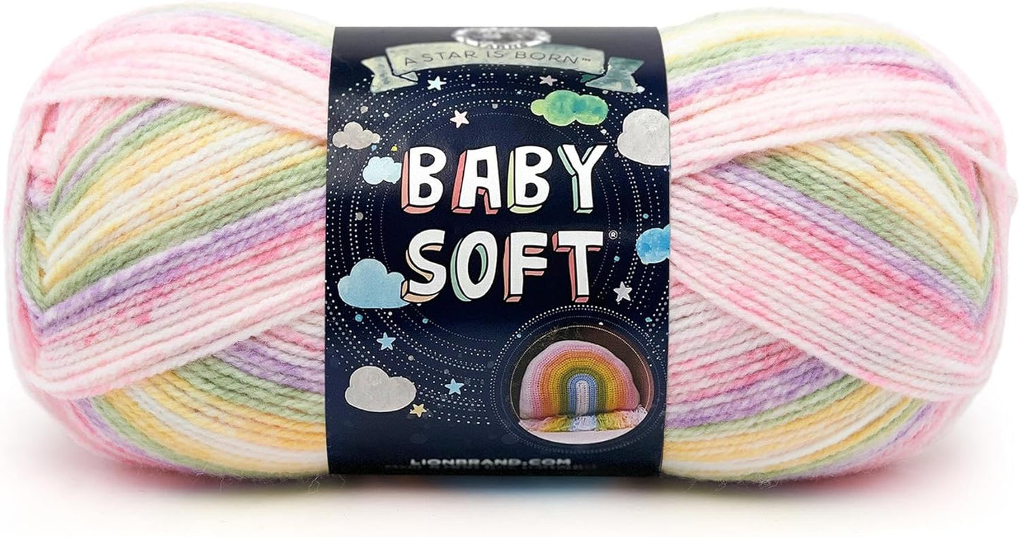 Lion Brand Yarn Baby Soft Blanket Yarn for Crocheting, Knitting, and Crafts, Lemonade, Set of 3