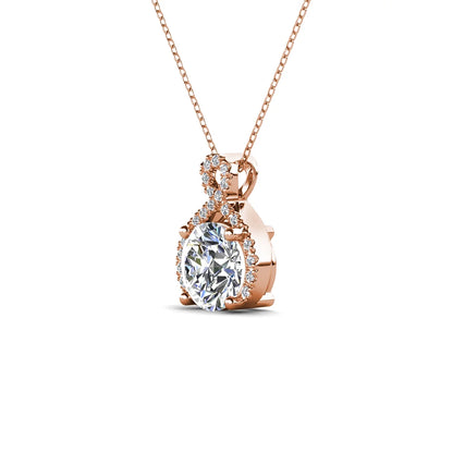 Alessandra 18K Rose Gold Plated Women's Necklace with Simulated Diamond Crystals