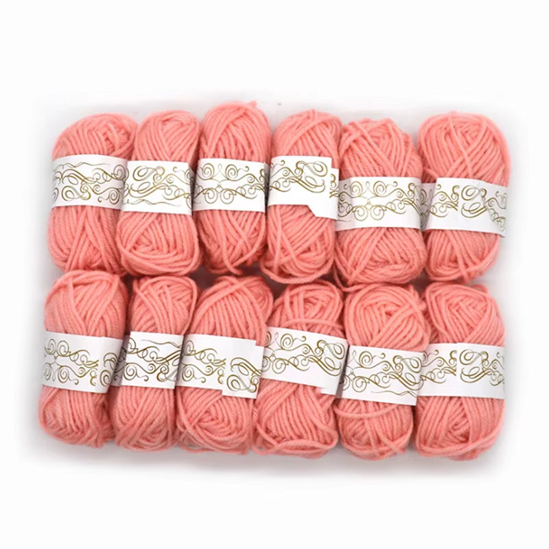 12-Piece Set of Soft Handmade Knitting Yarn - Thick Crochet Wool Line