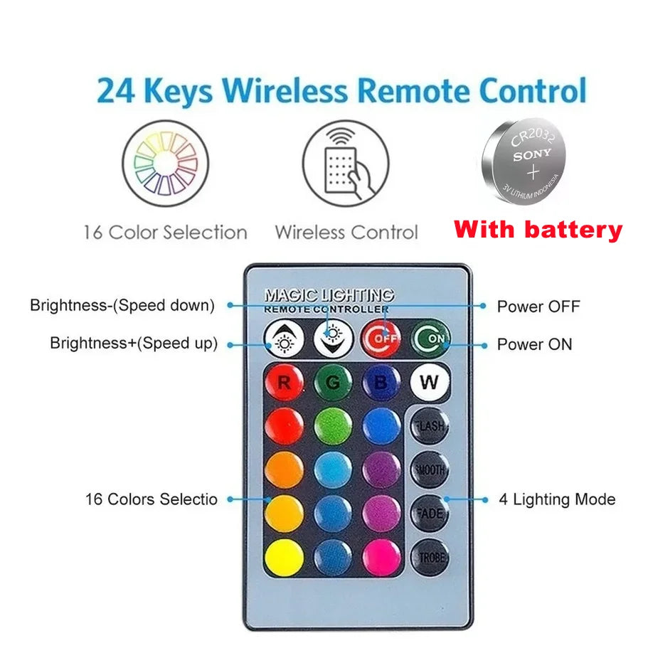 E27 LED RGB Spotlight Bulb with IR Remote Control - Smart Home Decor Lighting, Available in 4W, 10W, and 15W, AC 85-265V