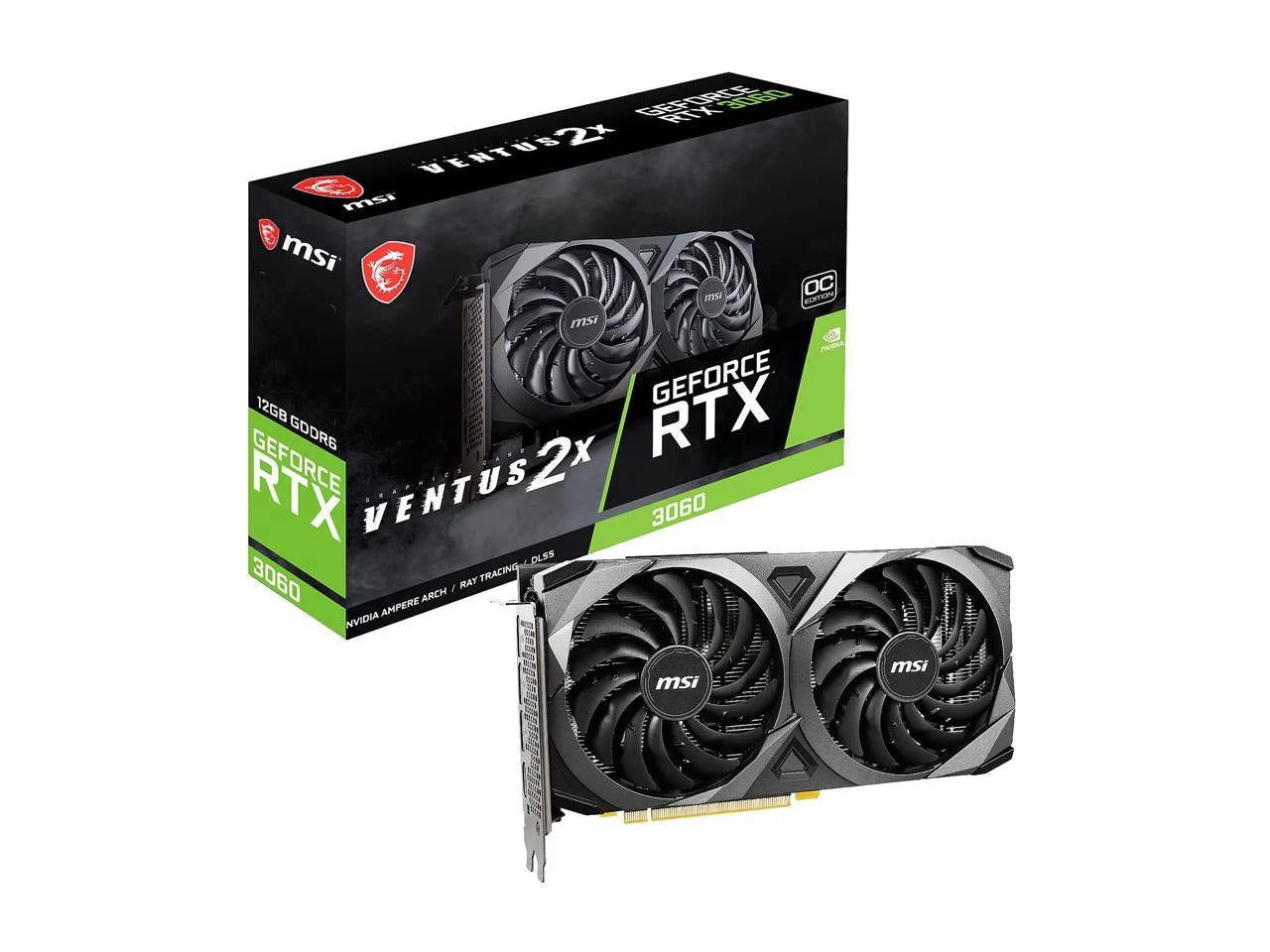 GeForce RTX 3060 Ventus 2X 12G OC 12GB GDDR6 PCI Express 4.0 Graphics Card