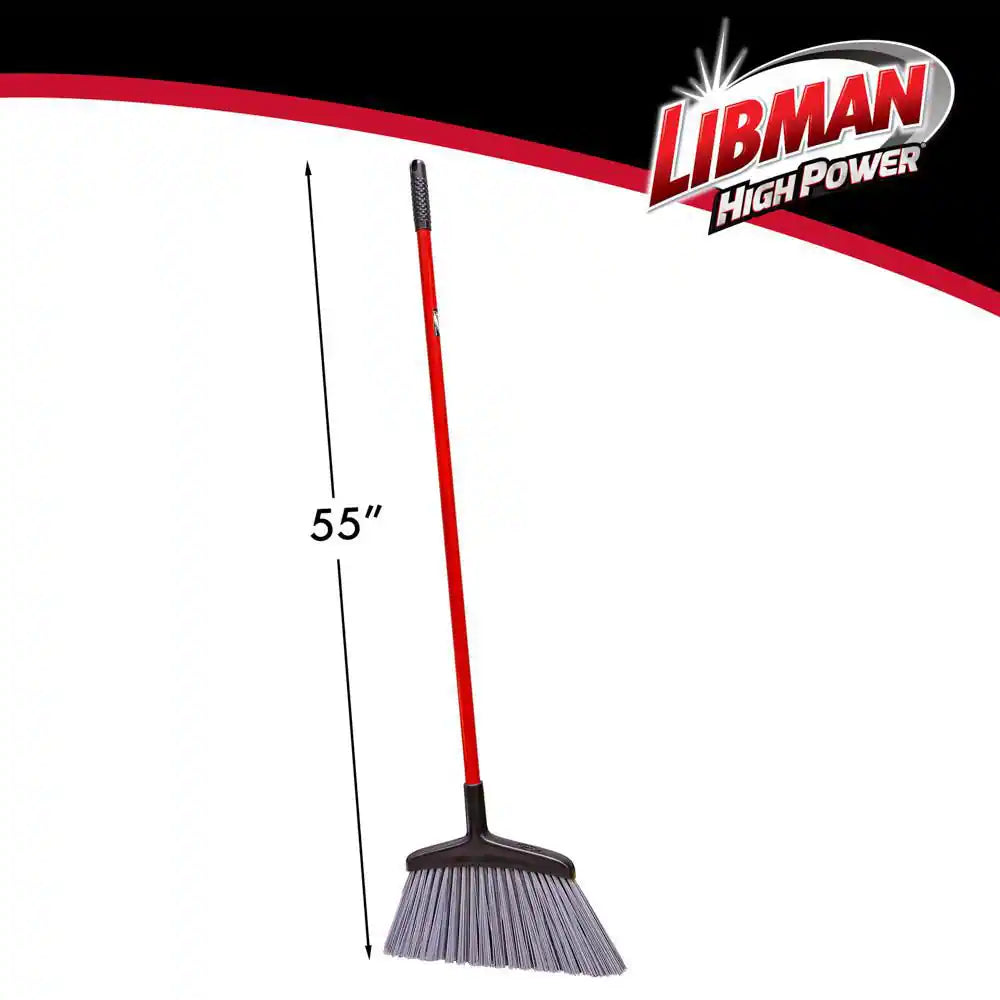 15 In. High Power Rough Surface Angle Broom with Steel Handle