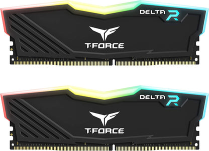 TEAMGROUP T-Force Delta RGB DDR4 16GB (2X8Gb) 3200Mhz (PC4-25600) CL16 Desktop Memory Module Ram Black - TF3D416G3200HC16CDC01