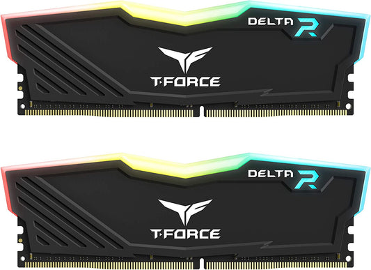 TEAMGROUP T-Force Delta RGB DDR4 16GB (2X8Gb) 3200Mhz (PC4-25600) CL16 Desktop Memory Module Ram Black - TF3D416G3200HC16CDC01