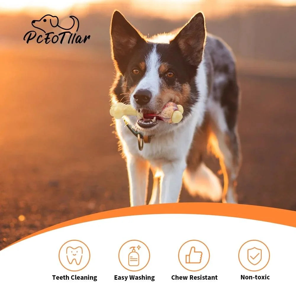 Dog Toys for Aggressive Chewers Large Breed, Beef Flavor Nylon Durable Dog Chew Toys