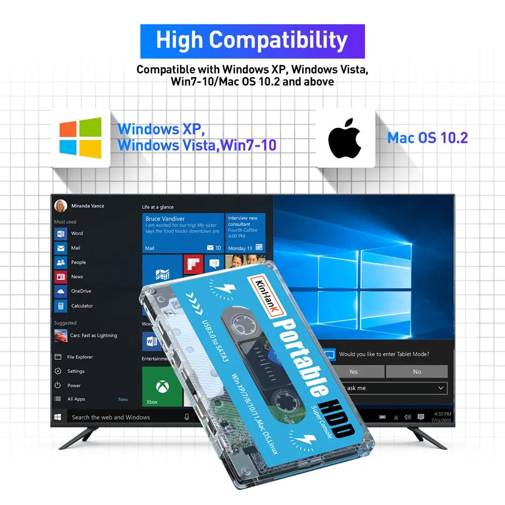 KINHANK Super Console 500GB Gaming HDD with 100,000 Video Games and 70 Emulators for DC, MAME, SS, NAOMI, PS2, PS1 - Plug and Play with Batocera OS