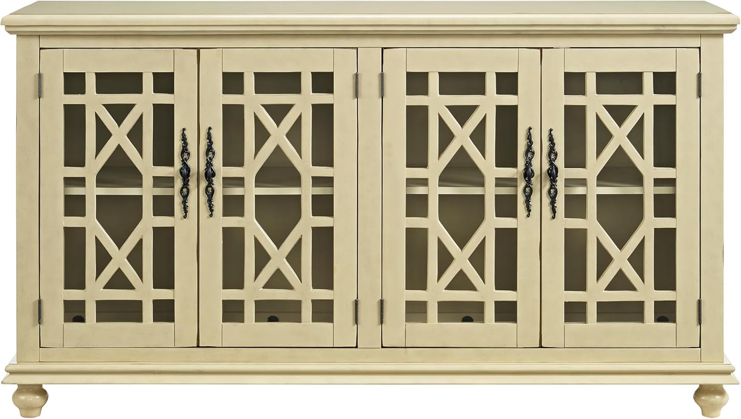 Martin Svensson Home Marche 63" Antique Silver TV Stand - Versatile Multi-Functional Design with Ample Storage in Two Large Cabinets