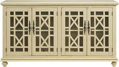 Martin Svensson Home Marche 63" Antique Silver TV Stand - Versatile Multi-Functional Design with Ample Storage in Two Large Cabinets