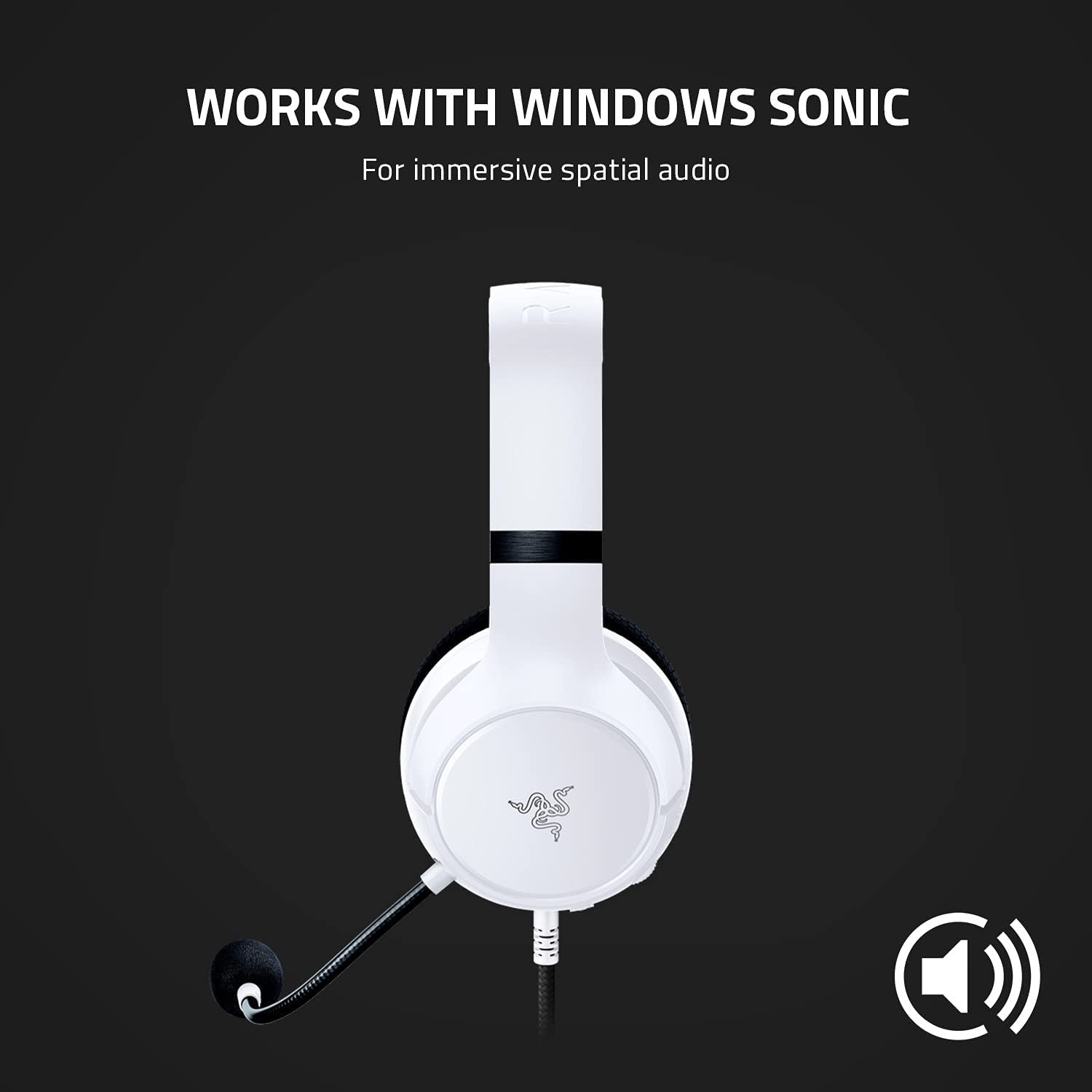Razer Kaira X Wired Gaming Headset for Xbox Series X|S, Xbox One, PC, Mac, and Mobile Devices - Featuring Triforce 50mm Drivers, Hyperclear Cardioid Microphone, Flowknit Memory Foam Ear Cushions, and On-Headset Controls - White