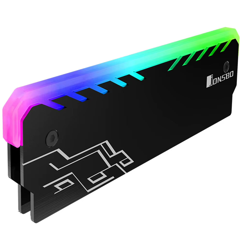 RGB RAM Heatsink Cooler with 256 Colors for DDR, DDR3, and DDR4 Memory - Desktop PC Gaming and Overclocking Cooling Solution