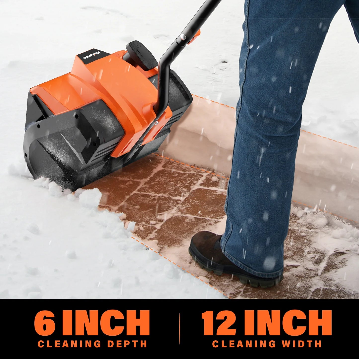 20V Cordless Electric Snow Shovel with 11-Inch Blade and Adjustable Handle, Includes 4.0Ah Battery, Charger, and Cover