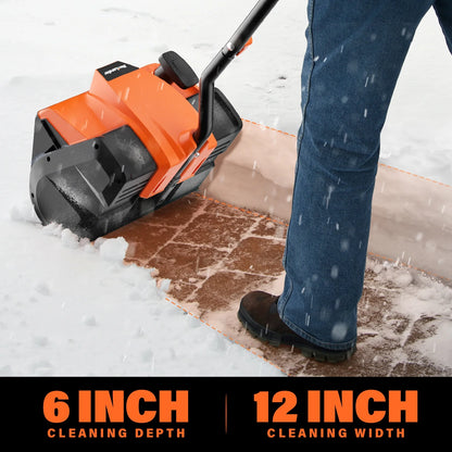 20V Cordless Electric Snow Shovel with 11-Inch Blade and Adjustable Handle, Includes 4.0Ah Battery, Charger, and Cover