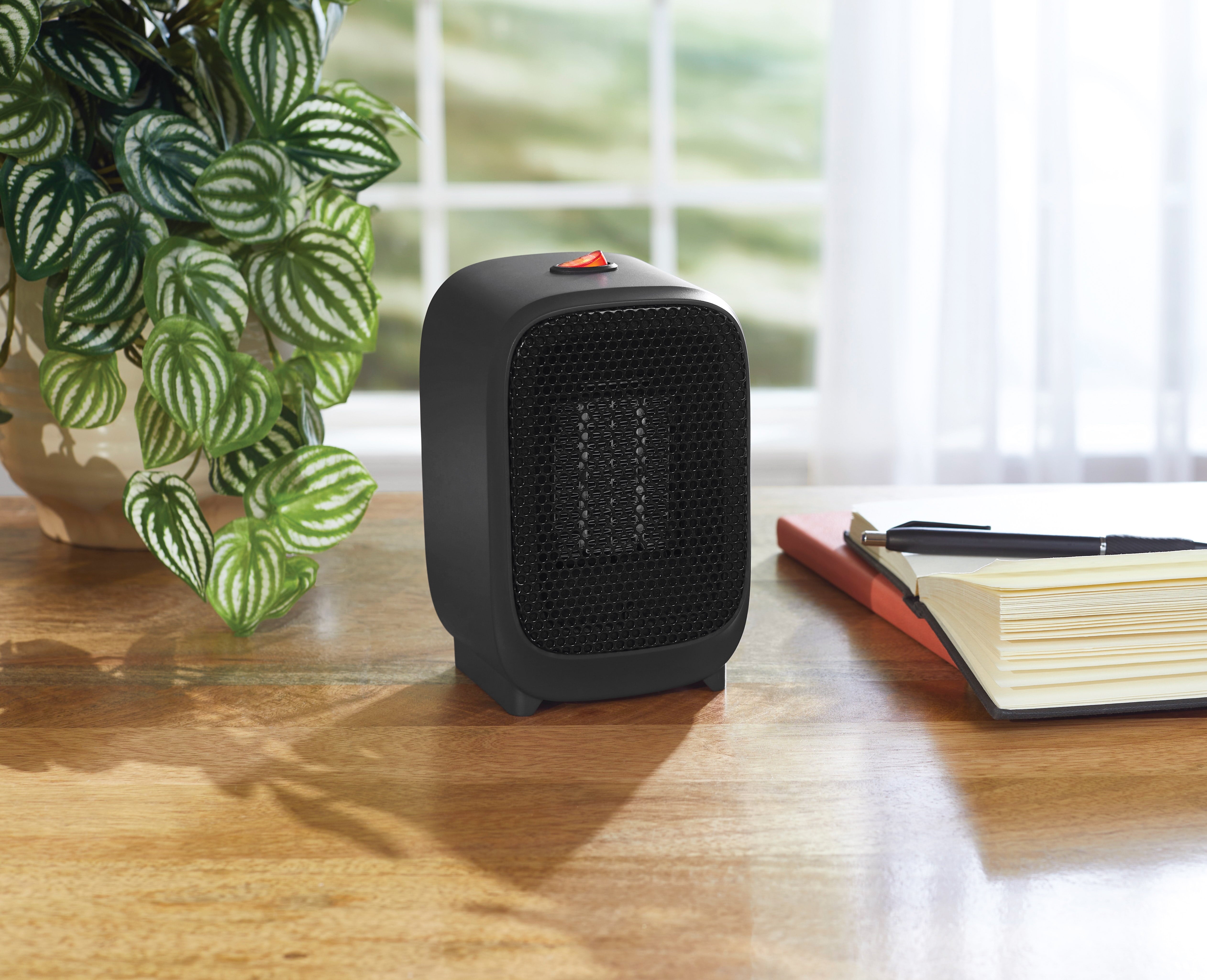 400W Portable Electric Space Heater for Indoor Use, Energy-Efficient PTC Ceramic Technology, Black