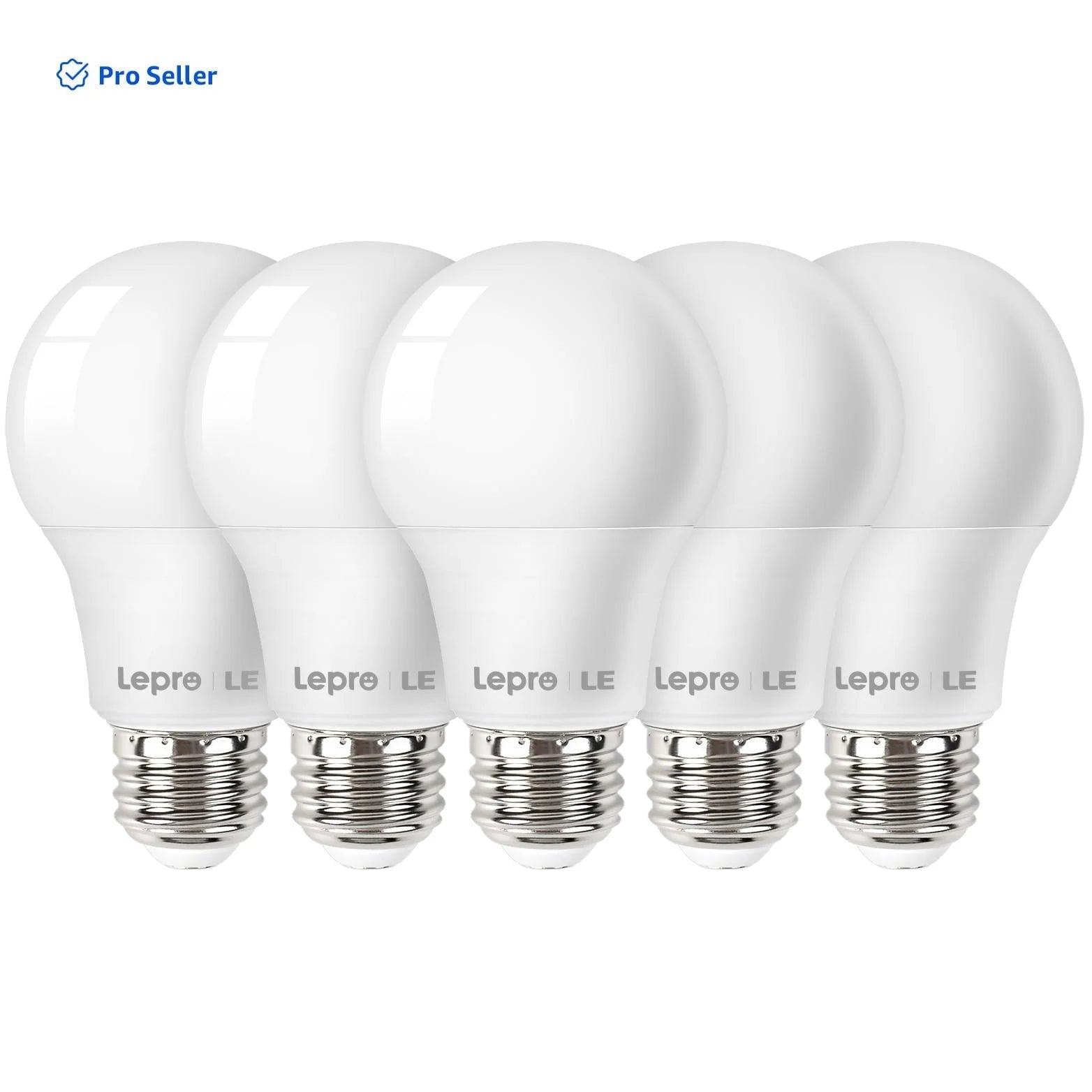 Lepro LED Light Bulbs 60 Watt Eqv Annual save $6.12 Per, Soft White 2700K, 9W 800 Lumens Non-Dimmable, A19 E26 Standard Medium Base, 10000 Hour Lifetime 5 Count