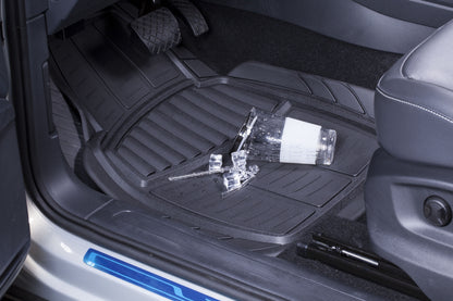 Premium 4-Piece Rubber Car Mat Set - Universal Fit for Cars and Trucks, Toll Black