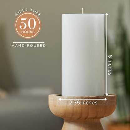 Simply Soson Set of 3 Unscented White Pillar Candles, 3x6 Inch, Smooth Texture, Dripless Design - Ideal for Weddings, Parties, Spas, Dinner, Home Décor, and Church Use