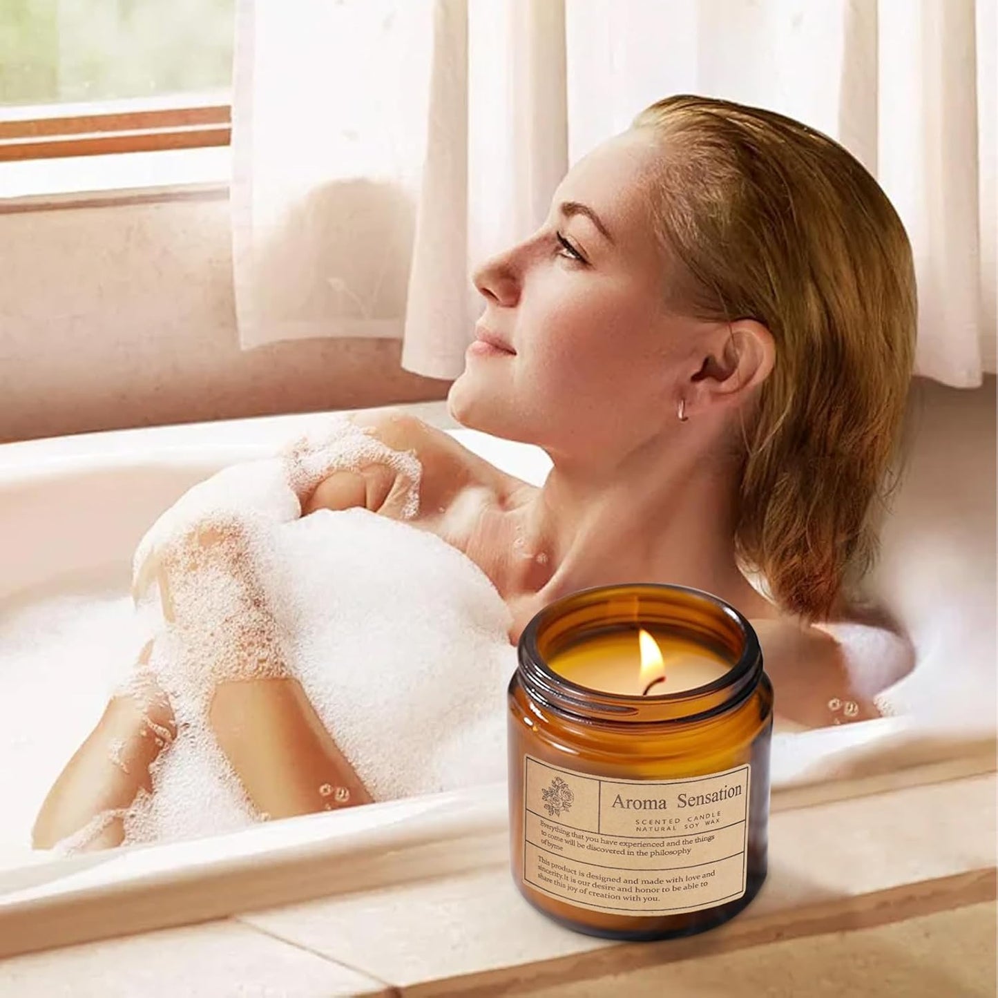 Organic Lavender Soy Candles - Non-Toxic 7oz for Home Fragrance, Stress Relief, and Meditation