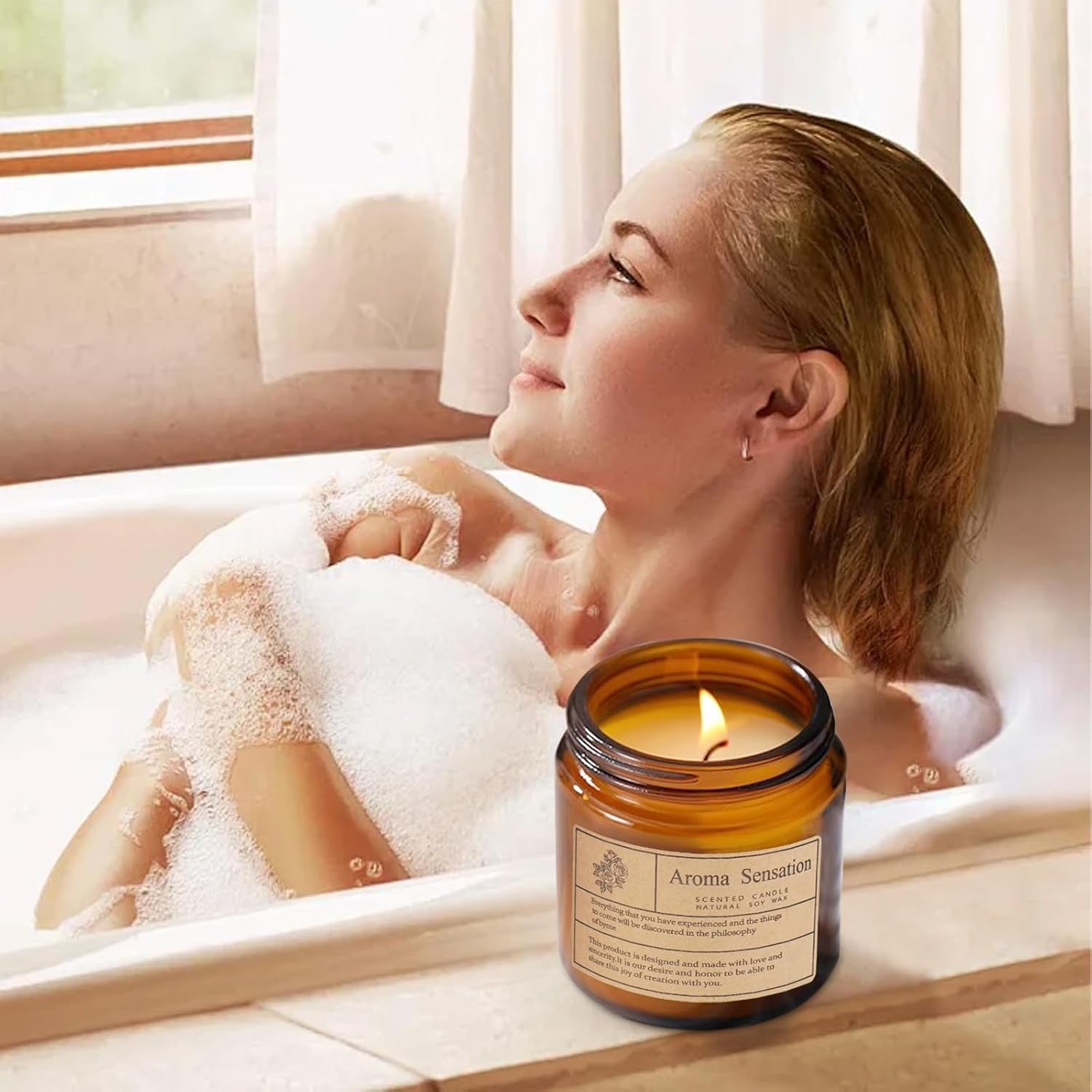 Organic Lavender Soy Candles - Non-Toxic 7oz for Home Fragrance, Stress Relief, and Meditation