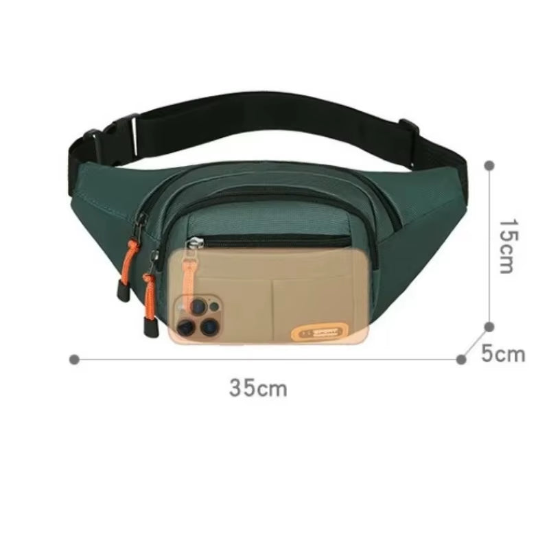 Multifunctional Mobile Waist Bag for Men and Women - Large Capacity, Splash-Resistant, Durable Design for Business and Construction Use