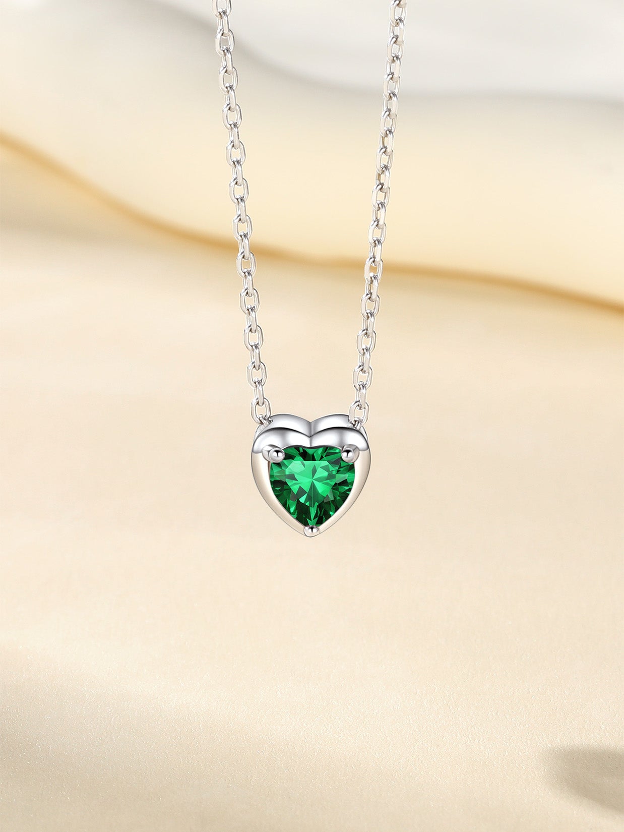 Silver Necklace 925 Sterling Silver Birthstone Love Heart Necklace Mother'S Day Gifts for Mom