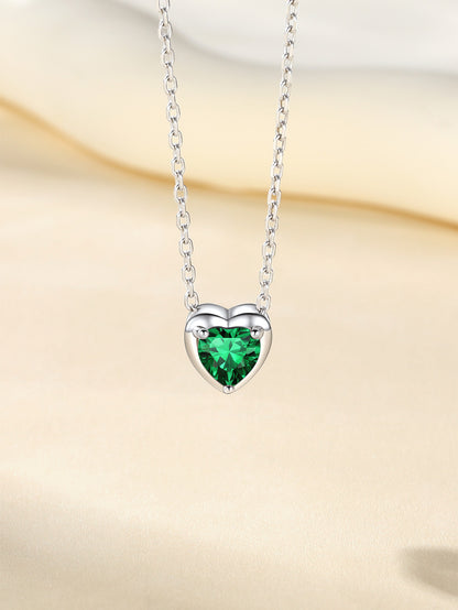 Silver Necklace 925 Sterling Silver Birthstone Love Heart Necklace Mother'S Day Gifts for Mom