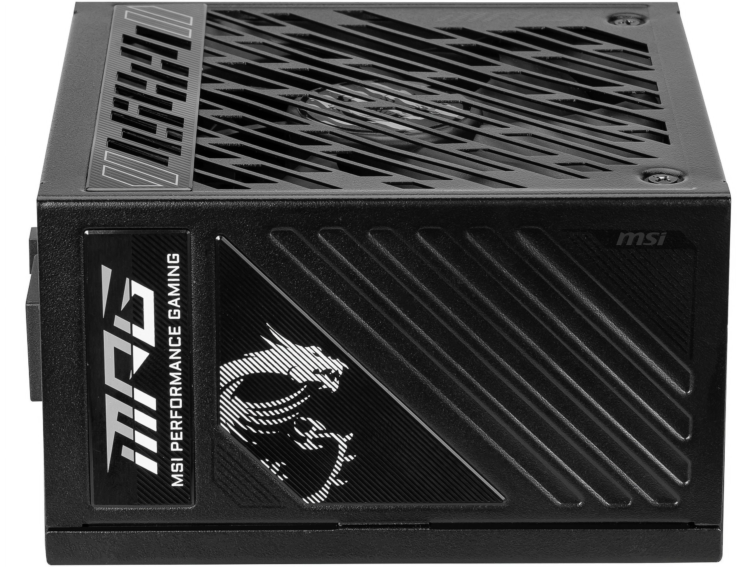 MSI MPG A1000GS PCIE5, Fully Modular Gaming 1000W Power Supply, 80+ Gold, Dual 12V-2X6 Cables, Server-Grade Capacitor, ATX 3.1 & Pcie 5.1 Ready, Low-Noise, Semi Digital, 10 Year Warranty