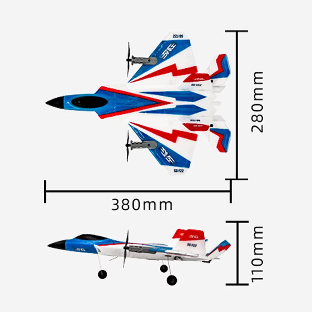 F22 Stunt RC Plane - 2.4G Remote Control Glider, 3D EPP Foam Airplane for Children