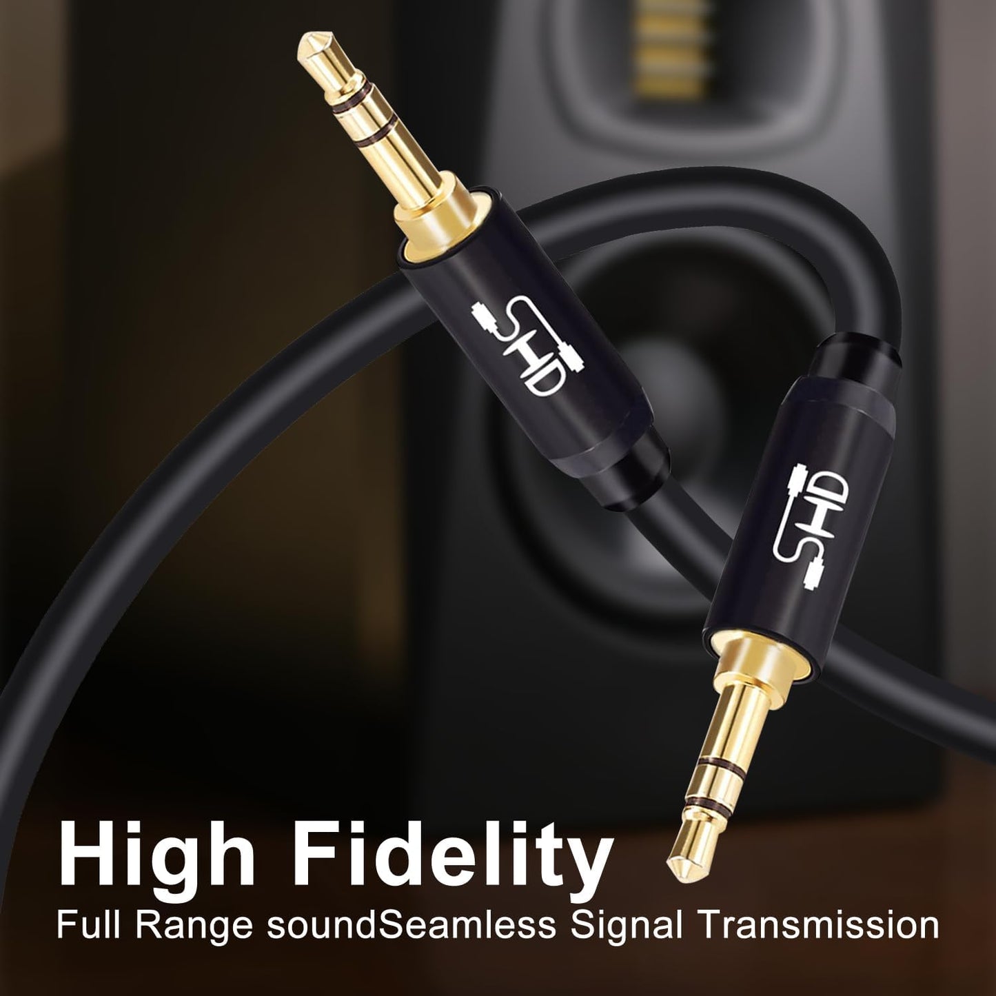 SHD Aux Cable, 3.5Mm Audio Cable Aux for Car Auxiliary Audio Stereo Cable 3.5Mm Cord Premium Sound Dual Shielded with Gold Plated Connectors-3Feet