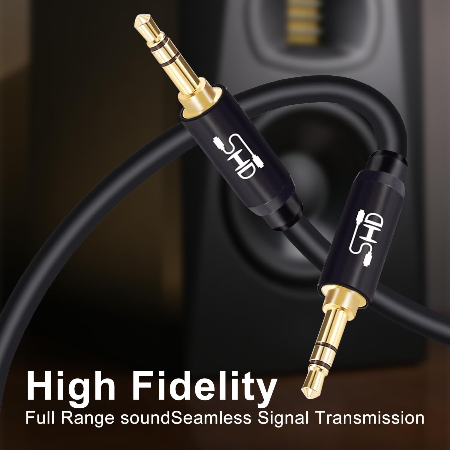 SHD Aux Cable, 3.5Mm Audio Cable Aux for Car Auxiliary Audio Stereo Cable 3.5Mm Cord Premium Sound Dual Shielded with Gold Plated Connectors-3Feet