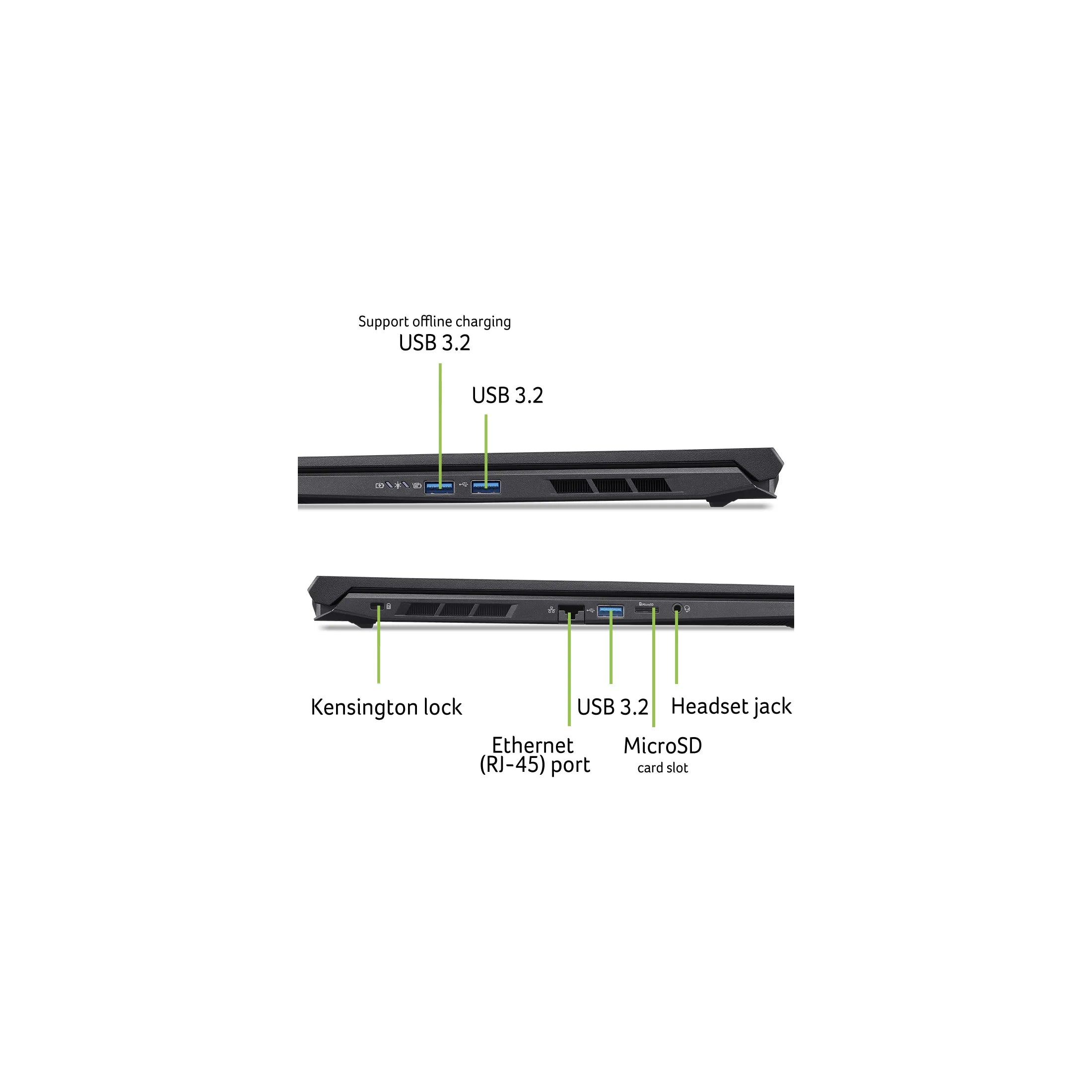 Nitro V 16 AI WUXGA (1920 X 1200) IPS 180Hz Gaming Laptop AI PC, AMD Ryzen 5 240 Processor, NVIDIA® Geforce RTX™ 5050 8GB GDDR7 VRAM, 16GB RAM, 512GB SSD, Obsidian Black