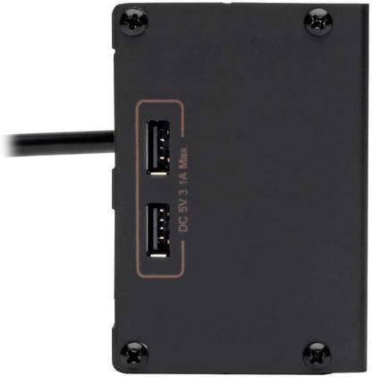 Tripp Lite Isobar 6 Outlet Surge Protector Power Strip with 2 USB Charging Ports,10Ft Long Cord,Right-Angle Plug, Metal, 3840 Joules,Lifetime Limited Warranty & $50K Insurance (Ibar6Ultrausbb)Black