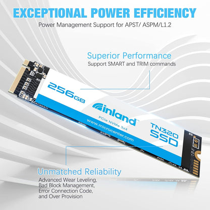 INLAND TN320 256GB Nvme M.2 Pcie Gen3X4 2280 Internal Solid State Drive SSD - up to 2000 Mb/S, 3D NAND, Storage and Memory for Laptop & PC Desktop